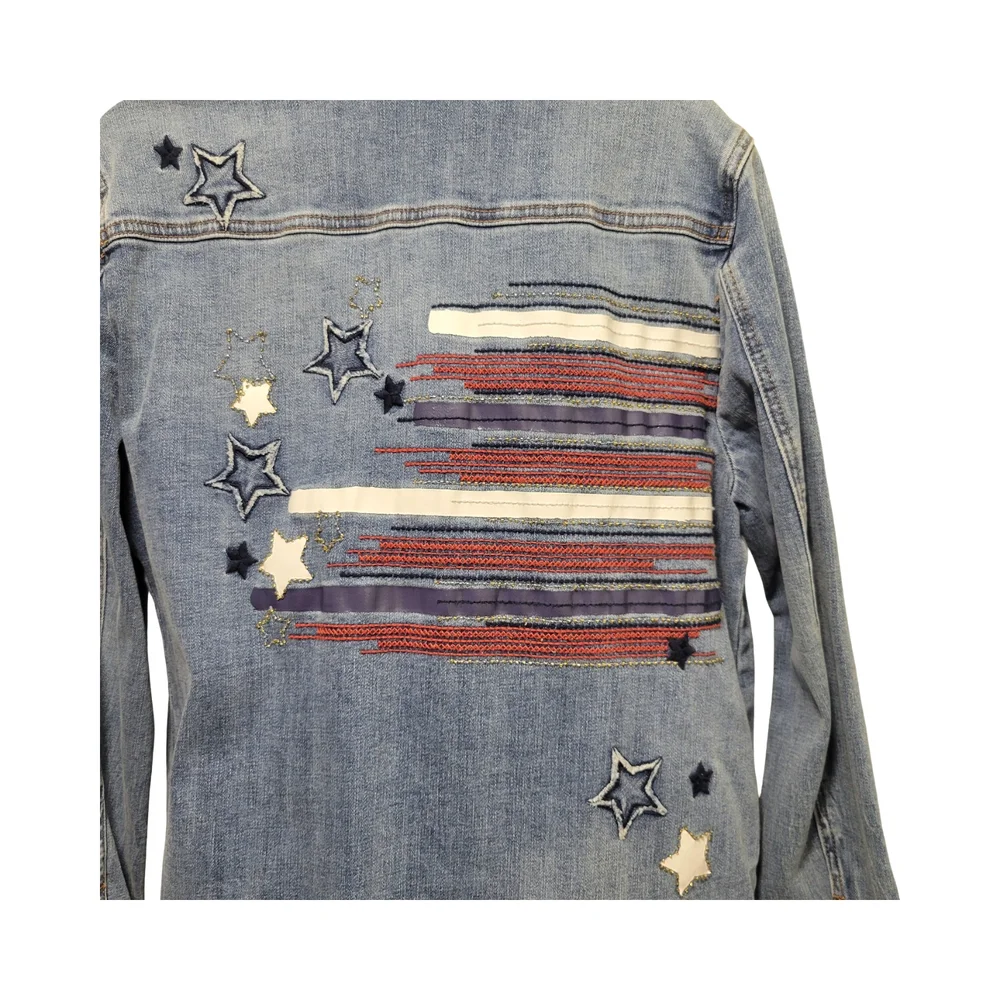 Chico's Blue Jean Jacket Relaxed Fit Timeless Design - Picture 5 of 13